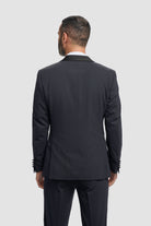 House of Cavani Aspen Midnight Navy Tuxedo Blazer Midnight Navy flat front view