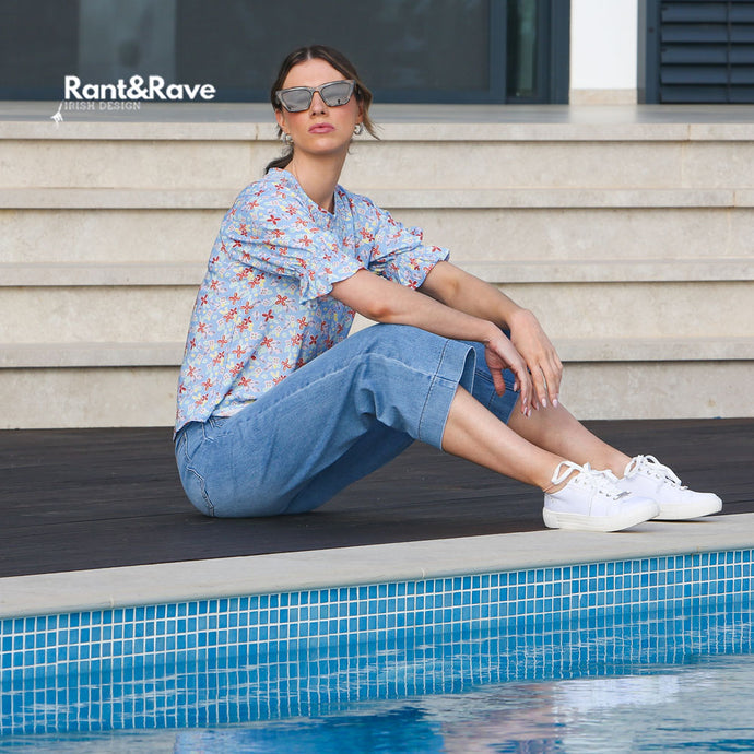 Ladies Aylin Blue Top-Model Side View