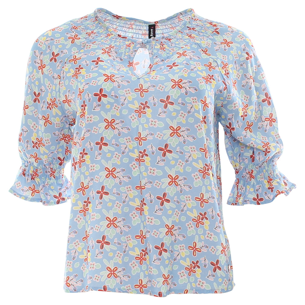 Ladies Aylin Blue Top-Ghost Front View