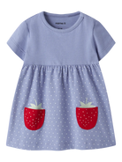 NAME IT Jabelle Short Sleeve Dress Purple Impression front view