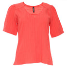 RANT & RAVE LADIES Betsy Coral V Neck Top Coral back view