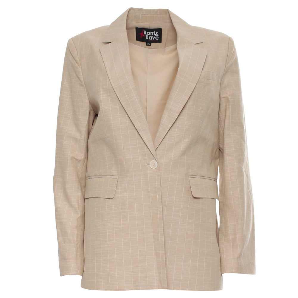Ladies Bo Sand Blazer-Ghost Front View