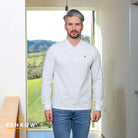 Kenrow Menswear Brodie Long Sleeve Polo-White White detail view