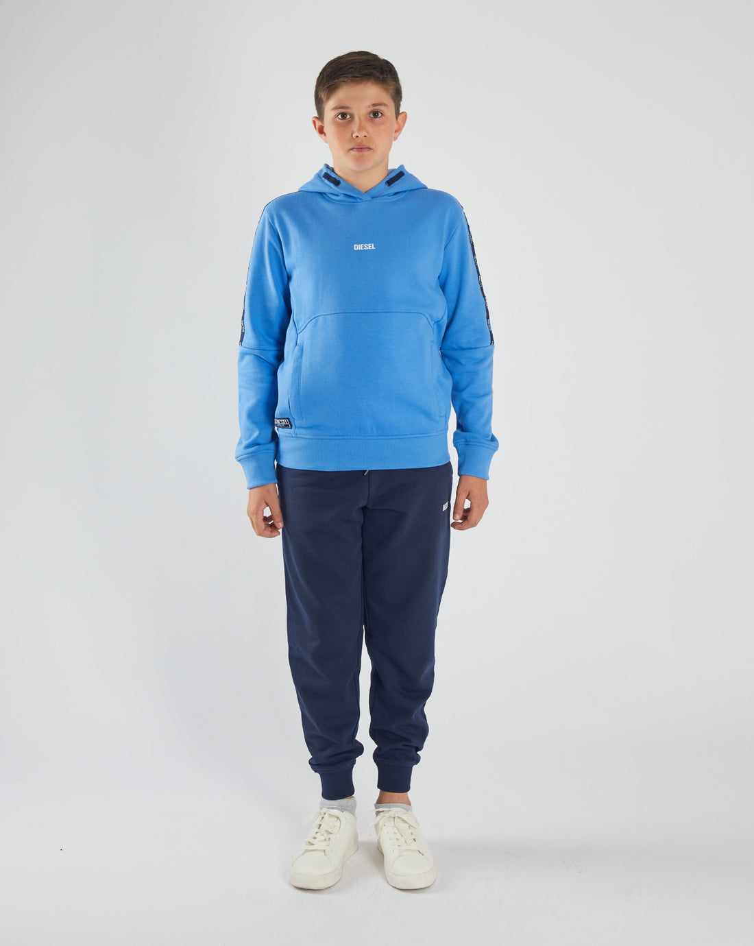 Boy's Barron Blue Hood-Model Full Front View