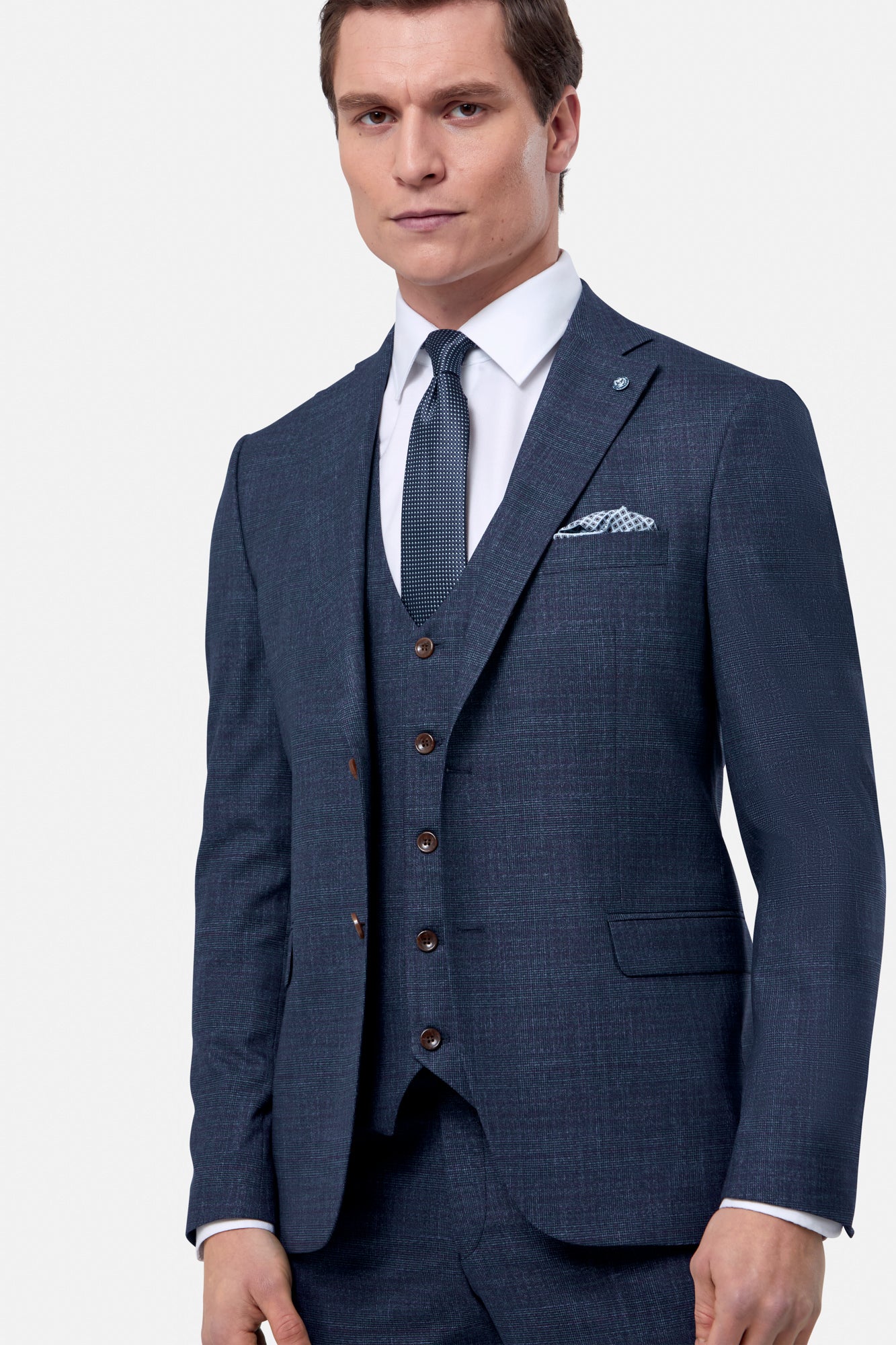 Ross 3 Piece Navy Suit-Top half view