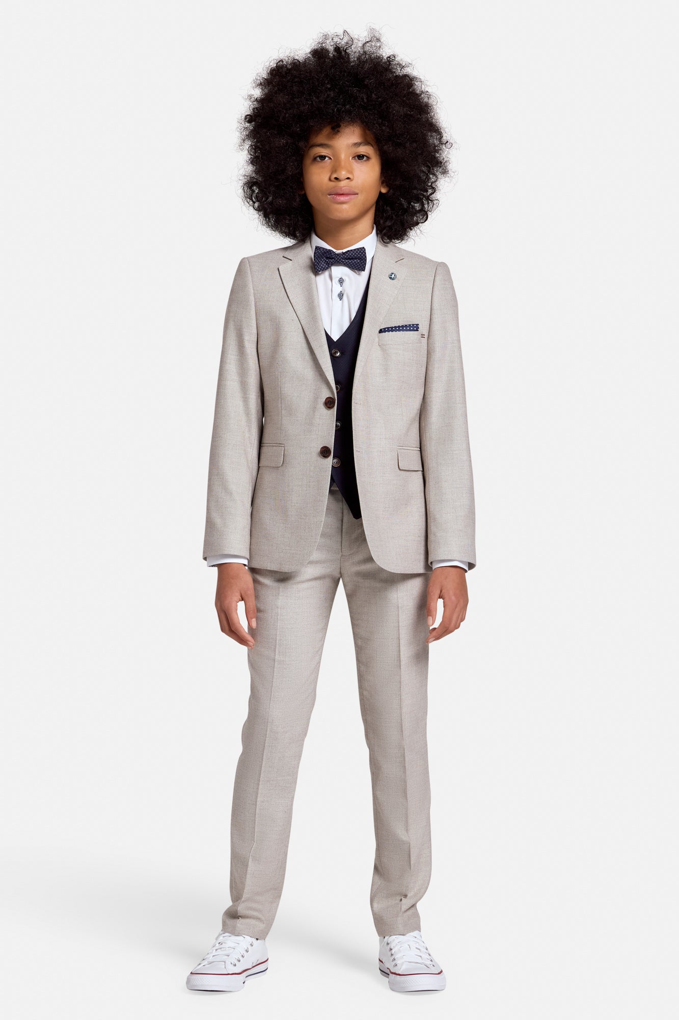 Harold Beige 3 Piece Suit-Full model view
