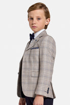 Benetti Boyswear Charles Stone Boys 3 Piece Suit Stone model front view