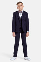 Benetti Boyswear Antoine Navy Boys Trousers Navy model front view