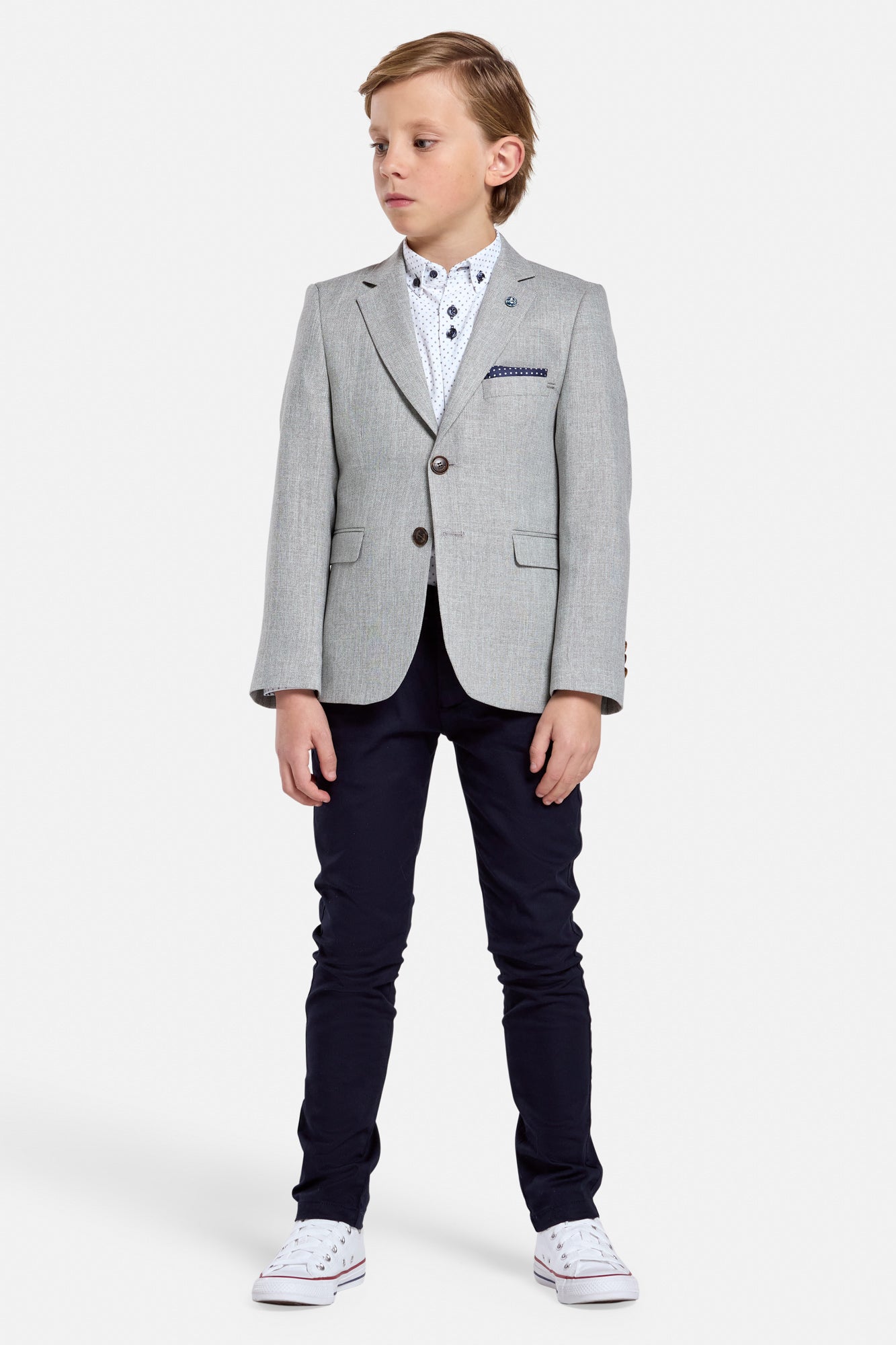 Harry Boys Sage Blazer-Model looking right