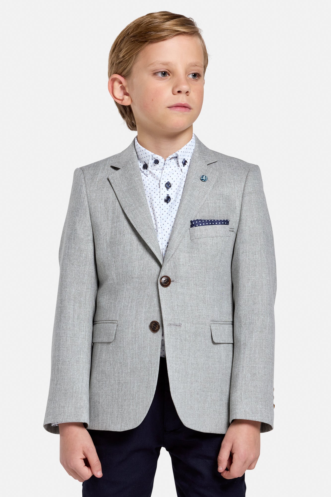 Harry Boys Sage Blazer-Model looking left