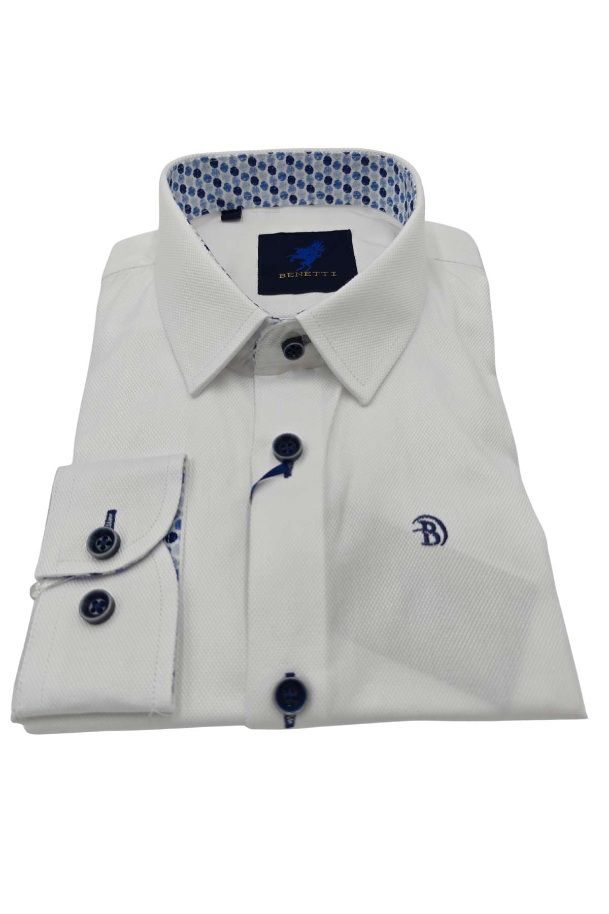 Benetti Boyswear Boys Hudson White Shirt White front view