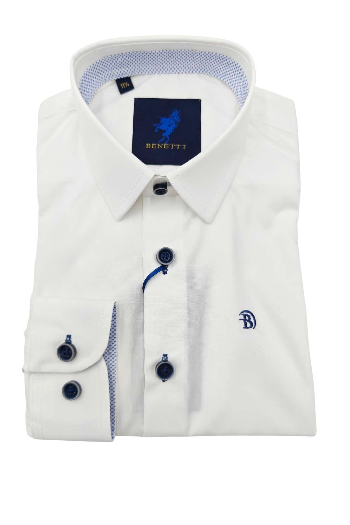 Benetti Boyswear Boys Leo 2 White Shirt WHITE front view