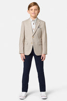 Benetti Boyswear Lucas Boys Beige Blazer BEIGE flat front view
