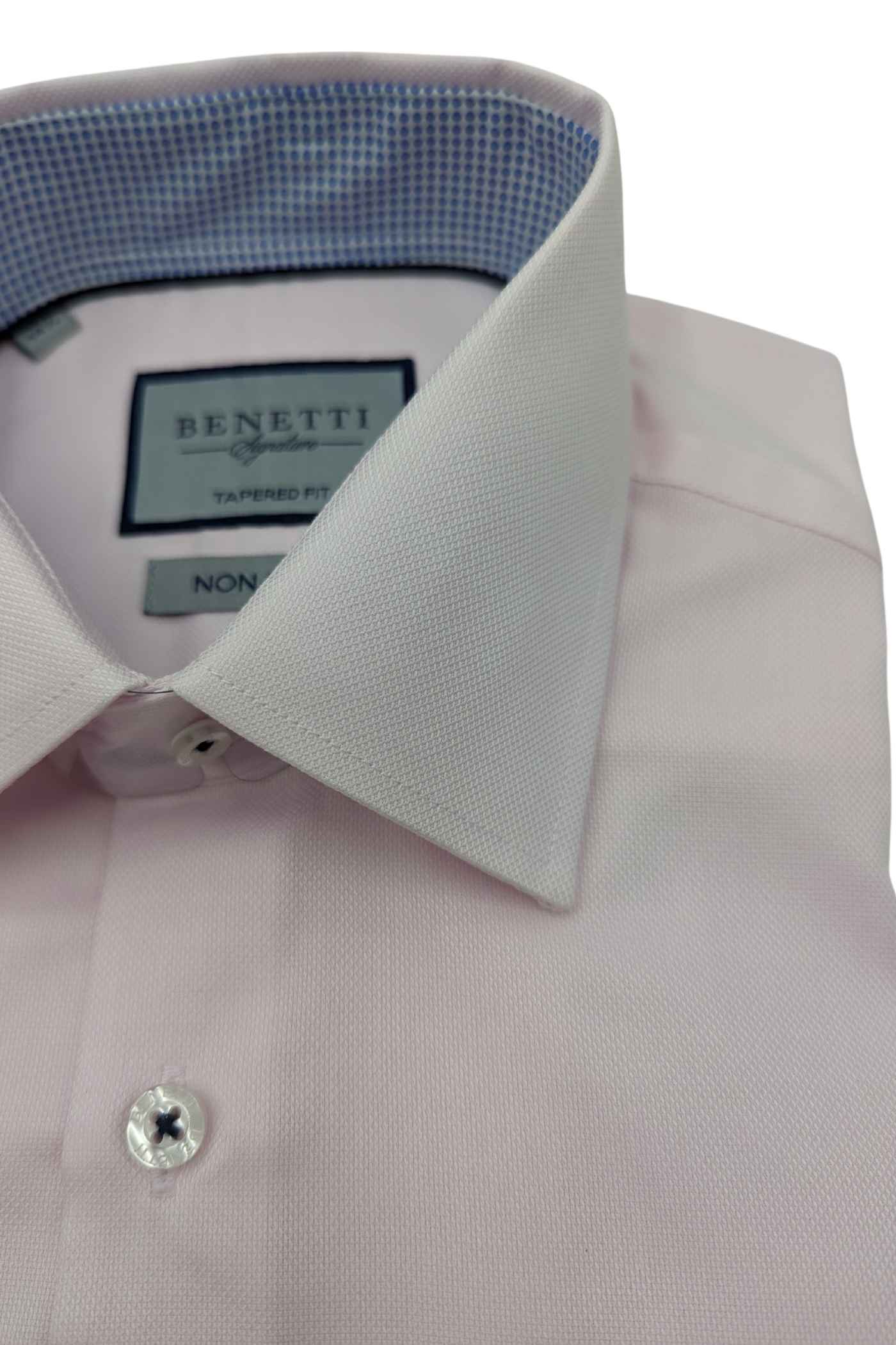 Brad Tapered Fit Pink Shirt-Collar view