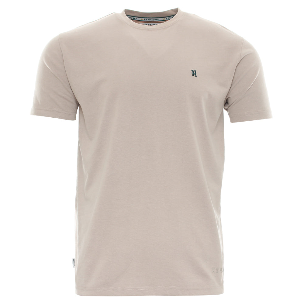 Men's Bran Putty Tee-Ghost Front View