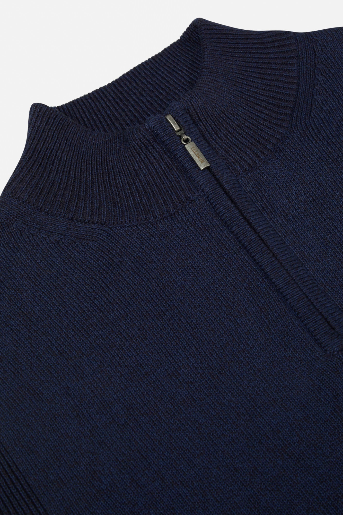 Bronsa 1/4 Zip Indigo Knit-Collar view