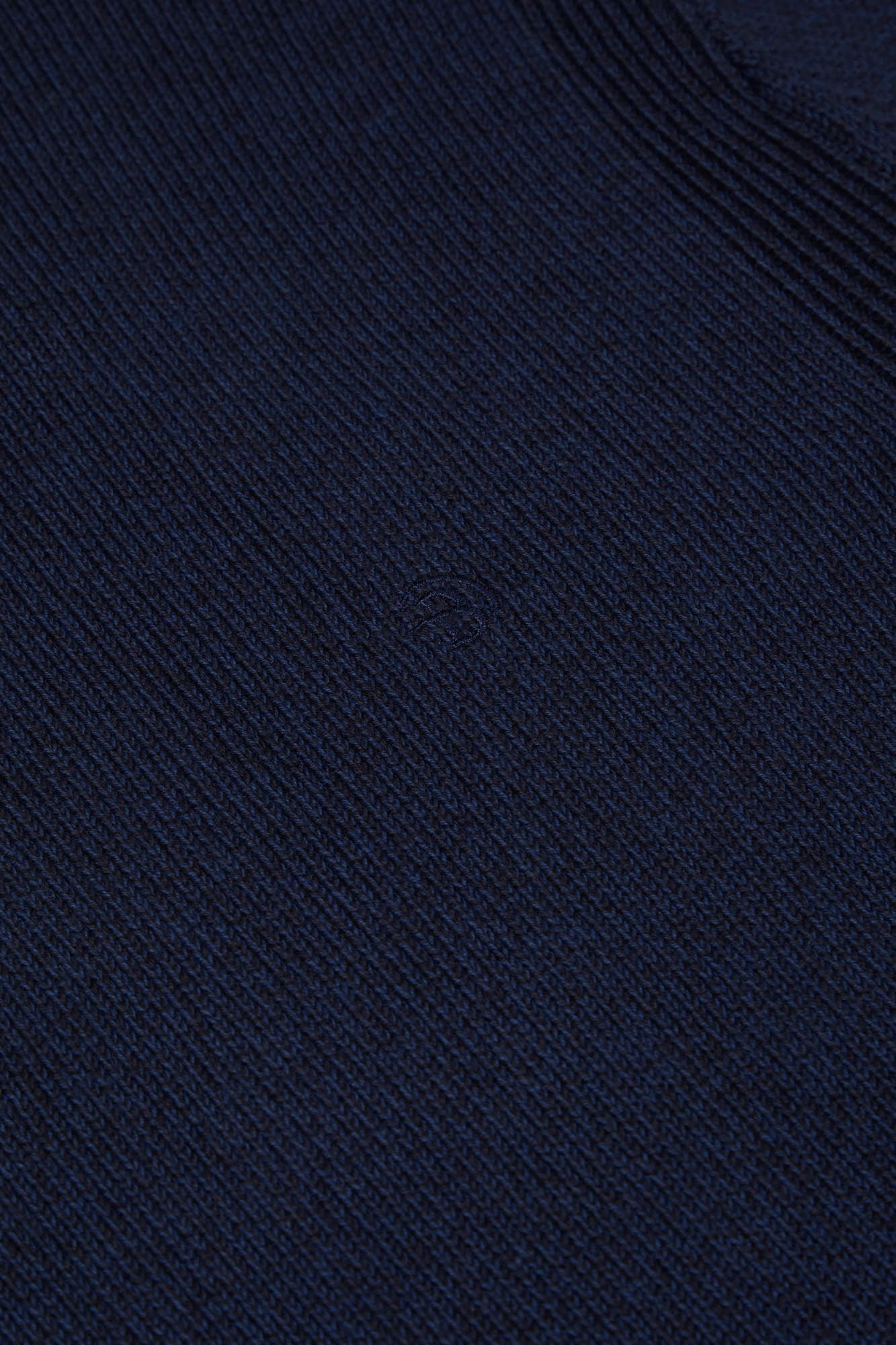 Bronsa 1/4 Zip Indigo Knit-Chest logo