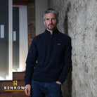 Kenrow Menswear Caleb Navy Blue Half Zip Navy Blue front view