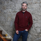 Kenrow Menswear Caleb Ruby Half Zip Ruby front view