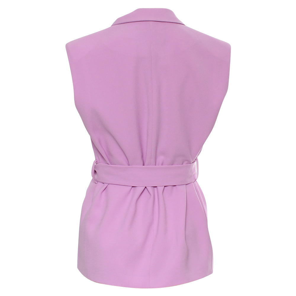 Ladies Carla Belted Orchid Waistcoat-Back View