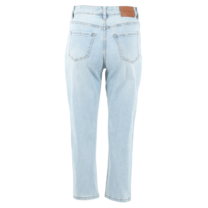 Ladies Cassidy Mom Ice Blue Jeans-Back View