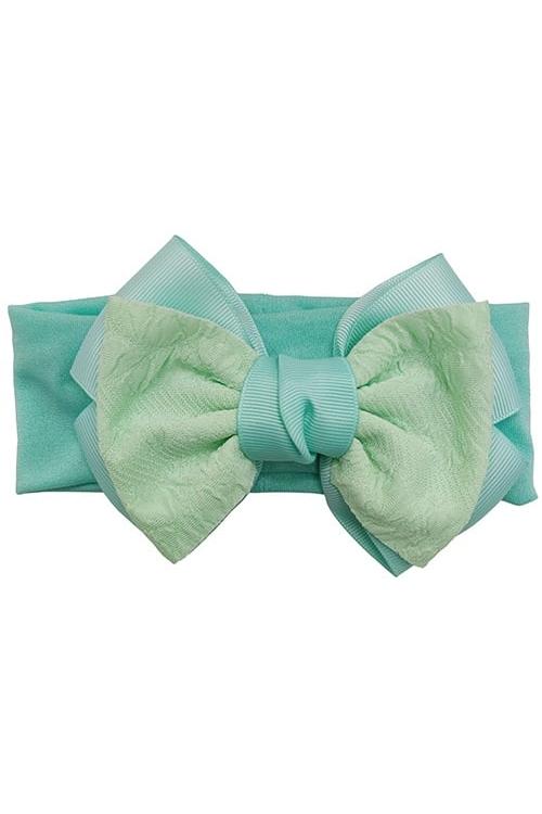 Girl's Mint Kylie Bow-Front View
