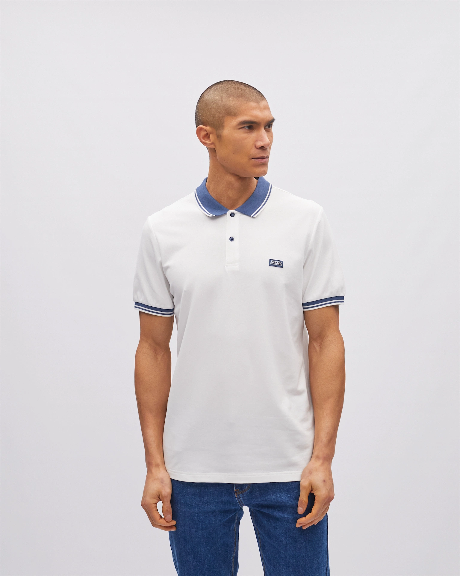 Diesel Clinton Warm White Polo Warm White front view