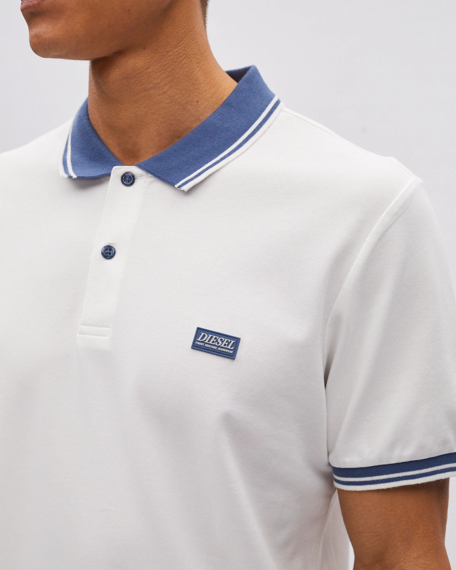 Diesel Clinton Polo Warm White, logo view