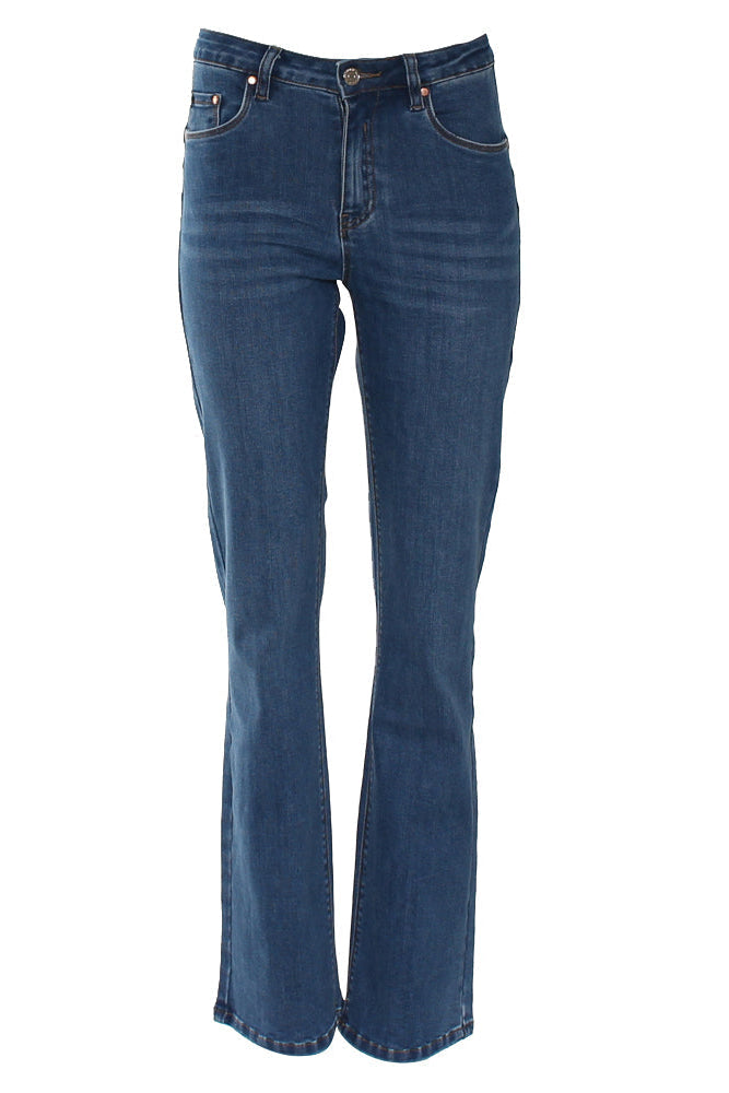 Rant & Rave Clodagh Bootcut Jean Mid Blue, front view