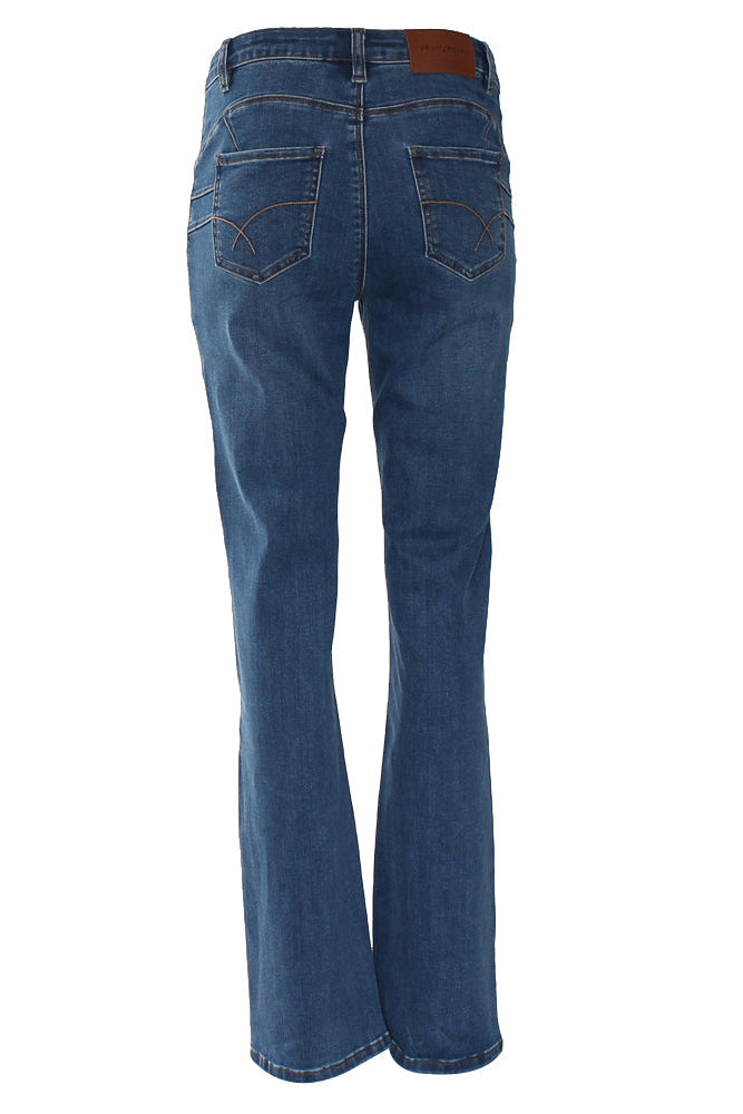 RANT & RAVE LADIES Clodagh Bootcut Mid Blue Jean MID BLUE back view