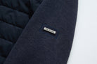 6th Sense Cloud Hybrid Full Zip Navy Jacket sleeve logo patch reading 6th Sense on navy fabric