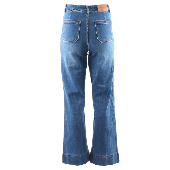 Ladies Cristal Wide Leg Jean-Back View