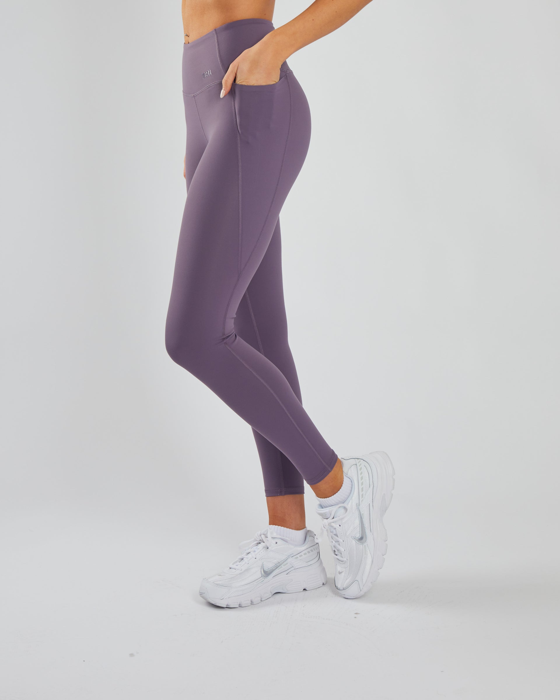 Ladies Cyrus High Rise Lavender Dust Pant-Pocket View