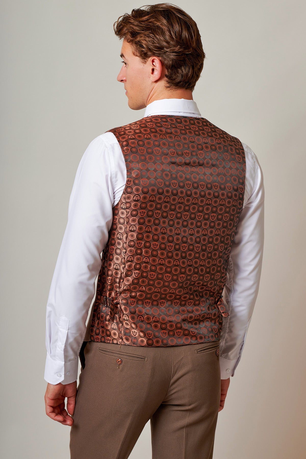 Men's HM5 Tan Waistcoat-Back View