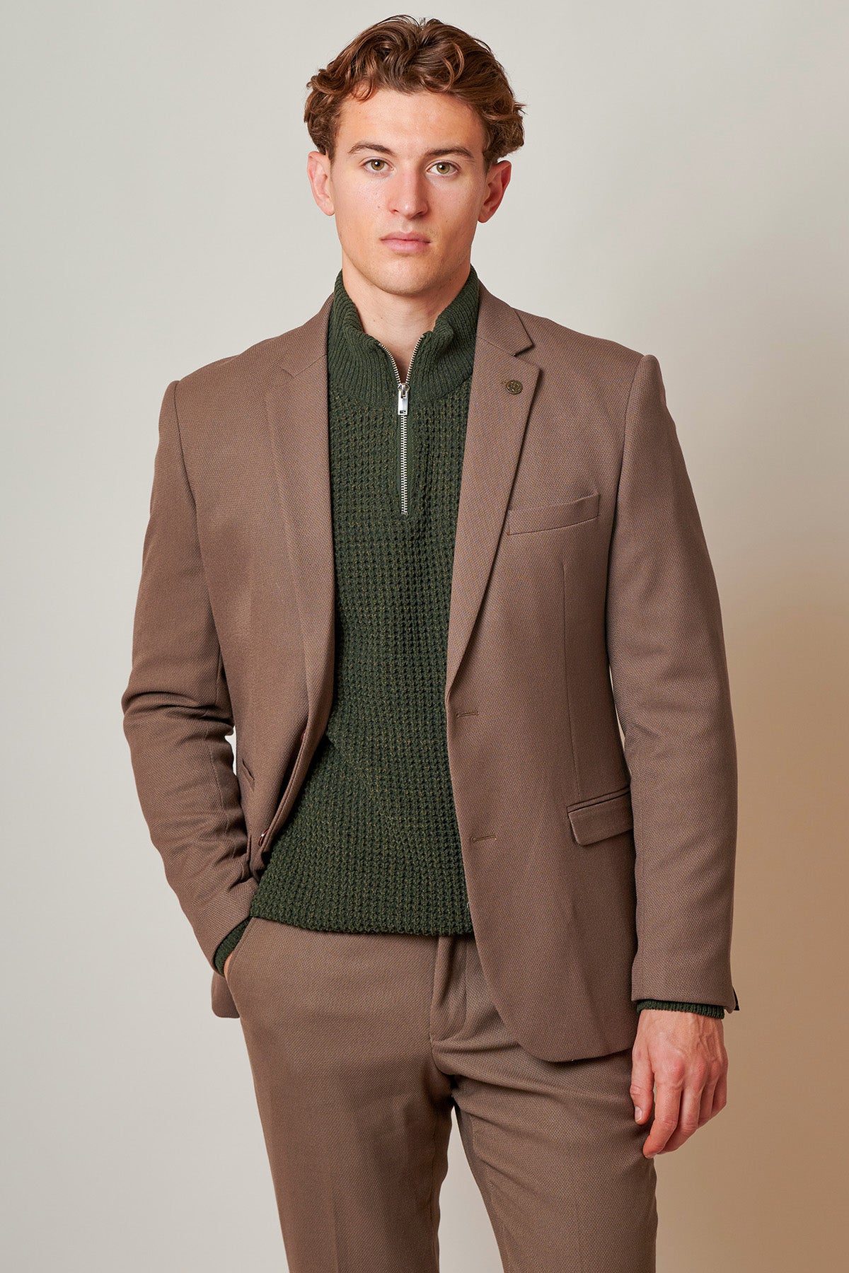 Men's HM5 Tan Jacket-Smart Casual View