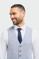 Men's Caridi Sky Waistcoat-Nack & Button View