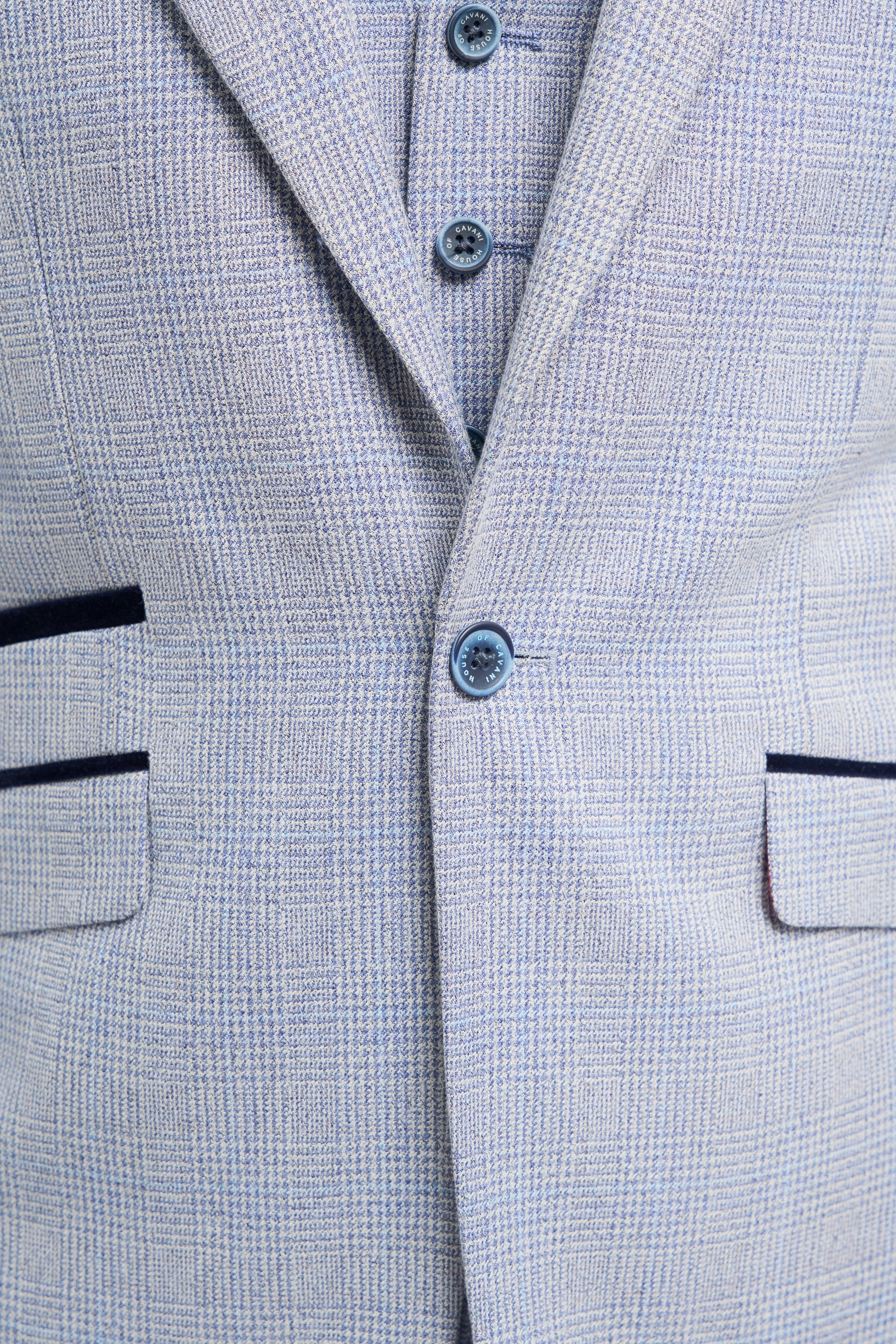House of Cavani Caridi Blazer - Sky Sky back view