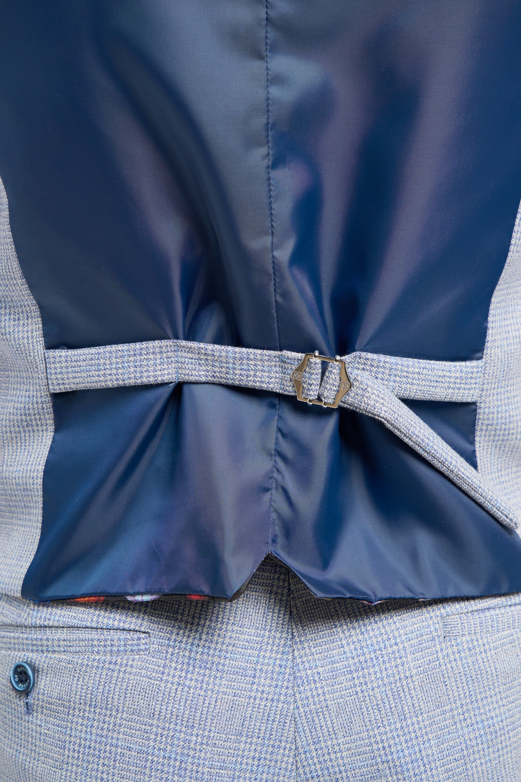 Men's Caridi Sky Waistcoat-Tie on the Back View