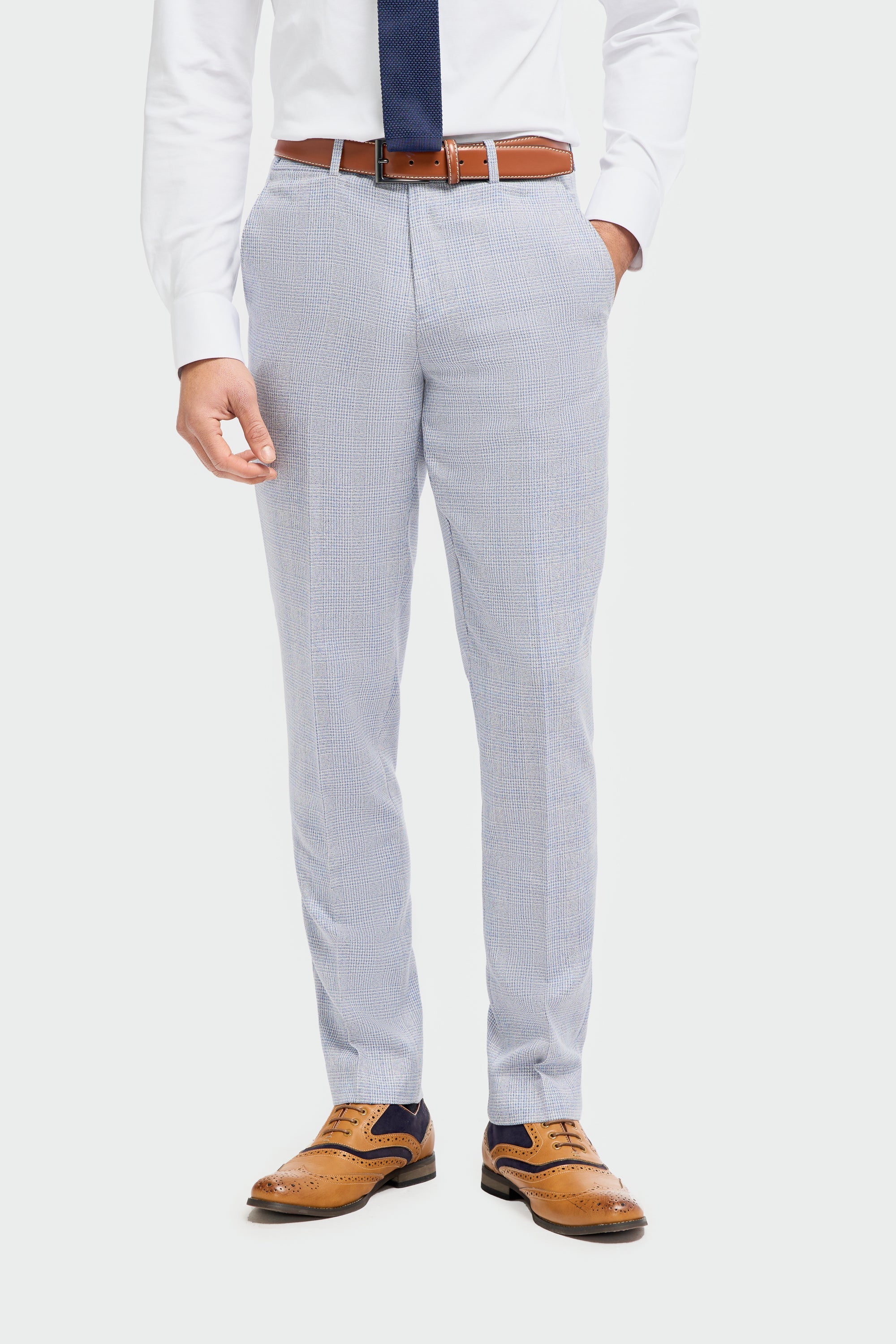 Men's Caridi Trousers - Sky-Closer View of the Front