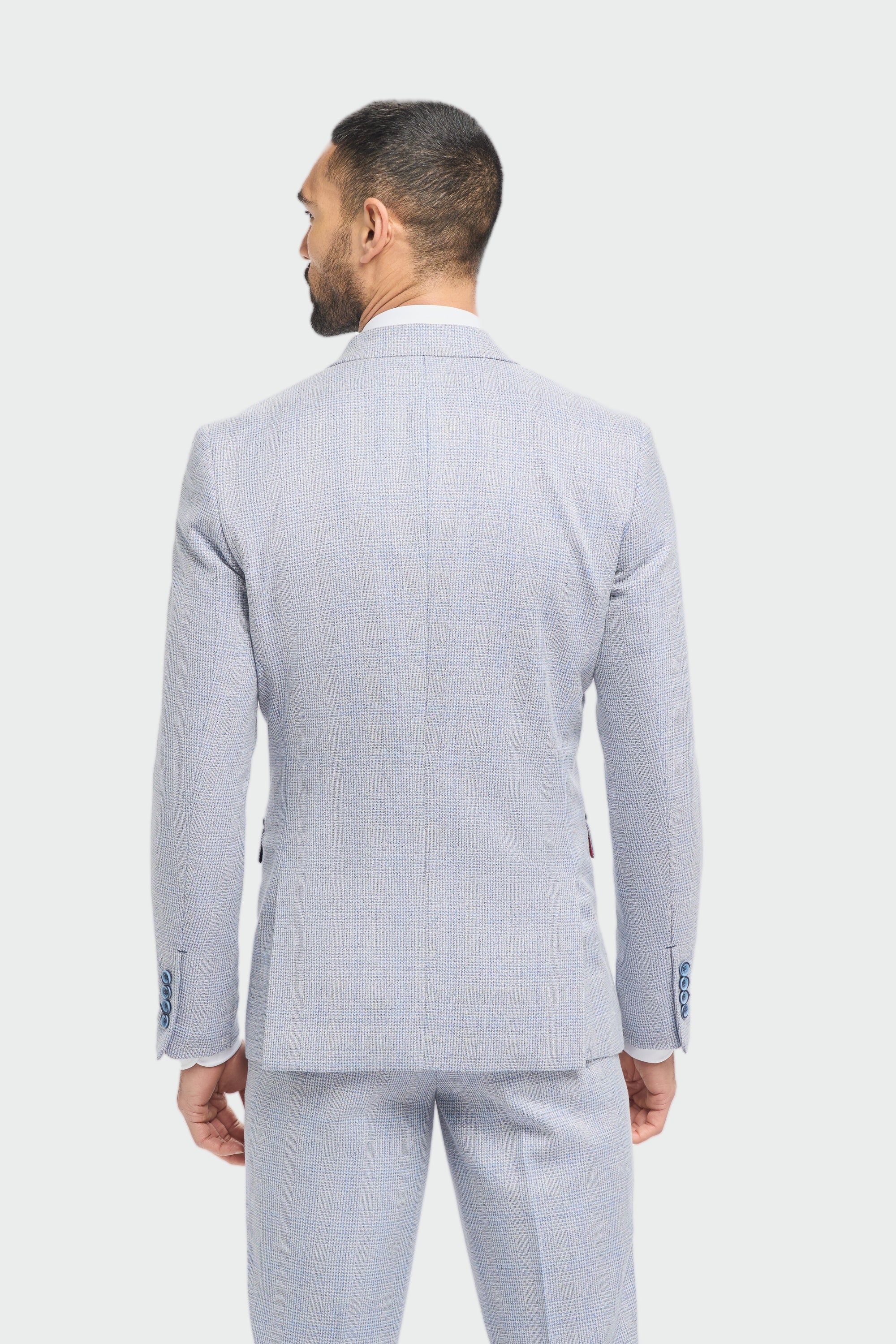 House of Cavani Caridi Blazer - Sky Sky flat front view