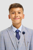 Cavani Boyswear Caridi Sky Boys 3 Piece Suit Sky detail view