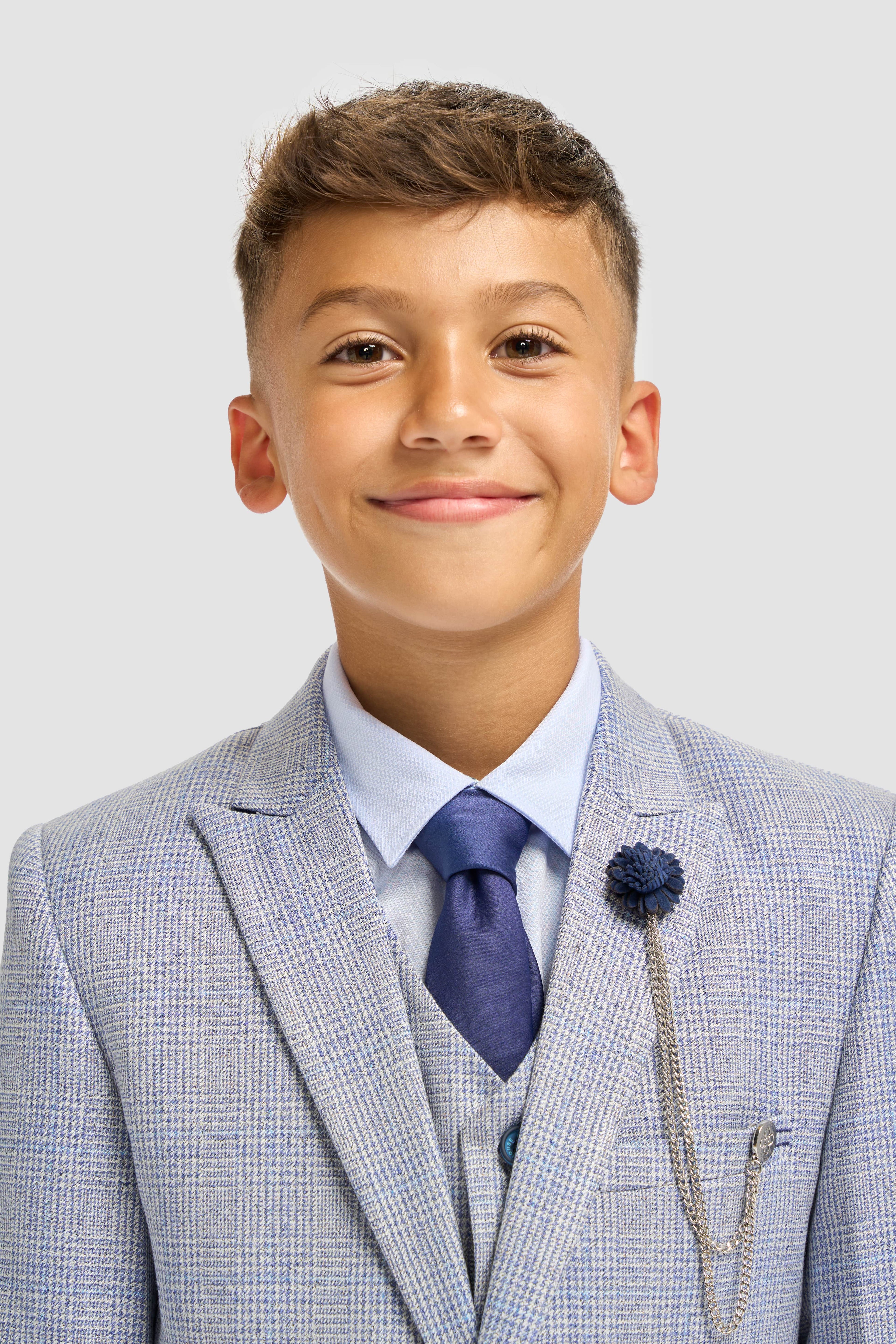 Cavani Boyswear Caridi Sky Boys 3 Piece Suit Sky detail view