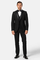 BENETTI Carnaby Lester Fit Black Trouser Black model front view
