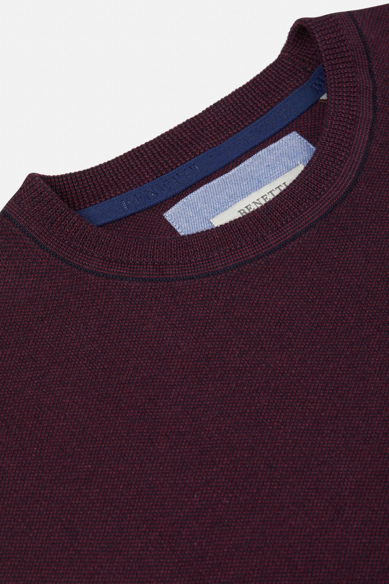 Men's Carson Crew Neck Knit - Plum-Neck View