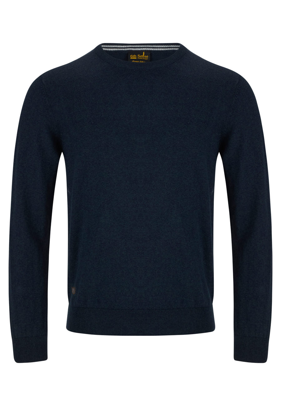 Cash Crew Jumper - Dark Navy-Front View