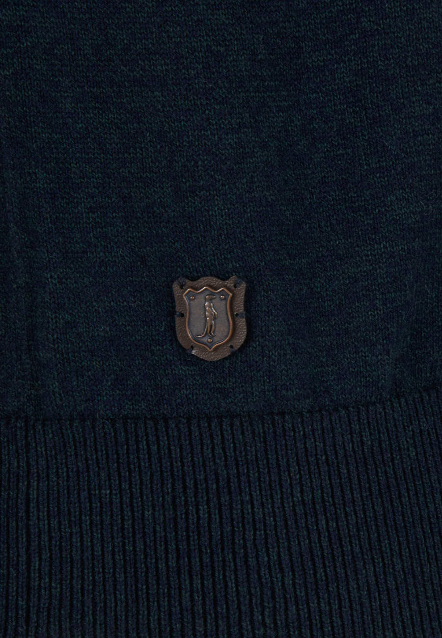 Cash Crew Vert Knitwear-Logo view