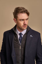House of Cavani Sanford Navy Wool Coat Navy detail view