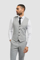 House of Cavani Malibu Grey Waistcoat Grey front view