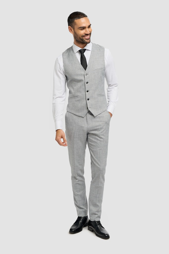 Malibu Grey Waistcoat-Full model view