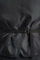 House of Cavani Malibu Black Double Breasted Waistcoat BLACK back view